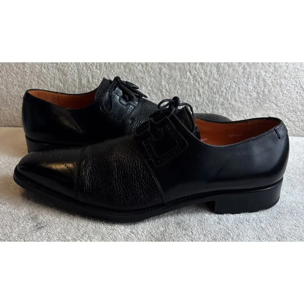 Mezlan Deerskin Ghillie Derby Shoes Black Men Size 11 M (S20069)